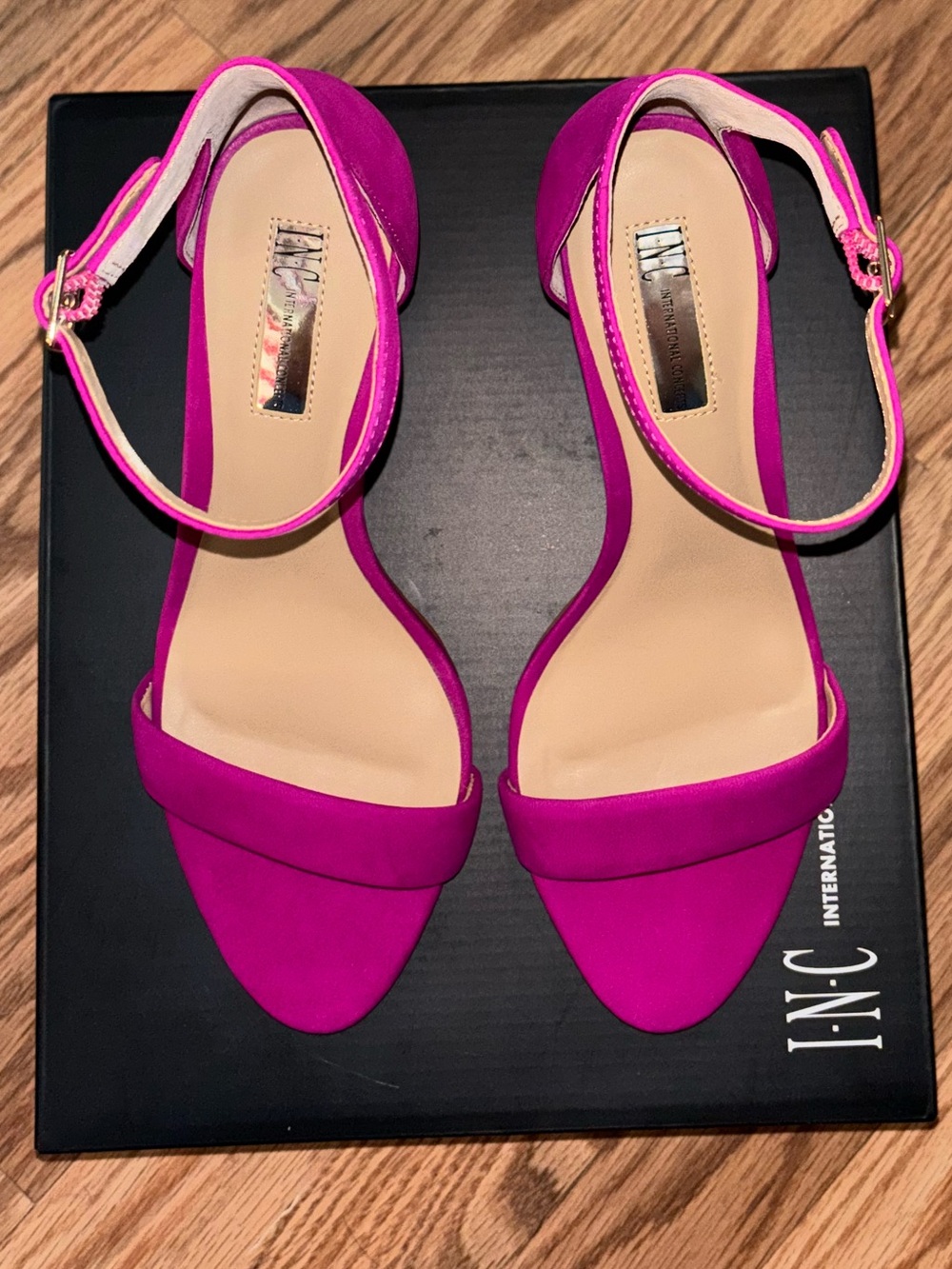 INC International Concepts Hot Pink Open-Toe Ankle-Strap Heels